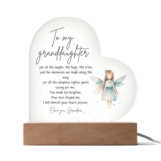 TO MY GRANDDAUGHTER - I WILL CHERISH YOUR HEART FOREVER!