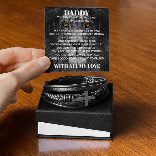 TEST PRODUCT - MEN'S CROSS LEATHER BRACELET