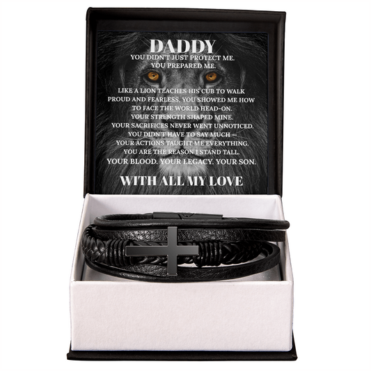 TEST PRODUCT - MEN'S CROSS LEATHER BRACELET