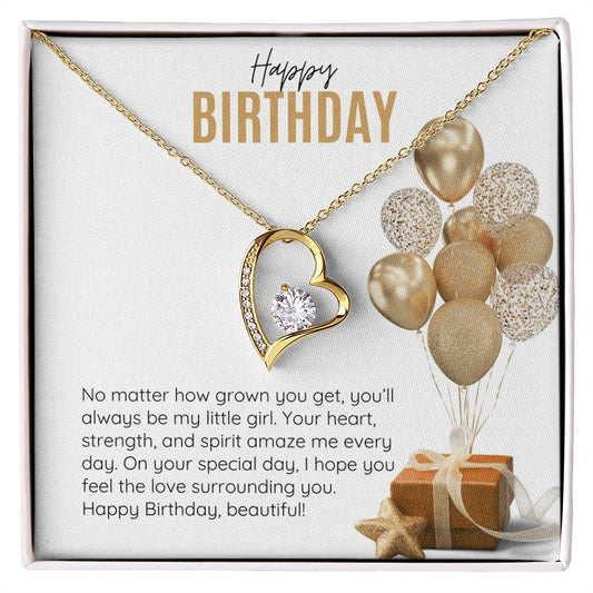 HAPPY BIRTHDAY - NO MATTER HOW GROWN YOU GET, YOU'LL ALWAYS BE MY LITTLE GIRL!